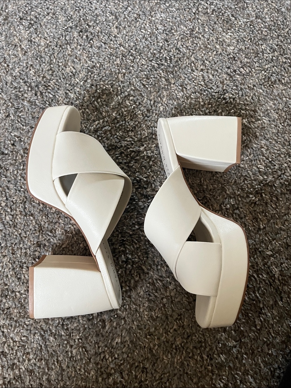 Altar'd State Cream Crisscross Platform Sandals